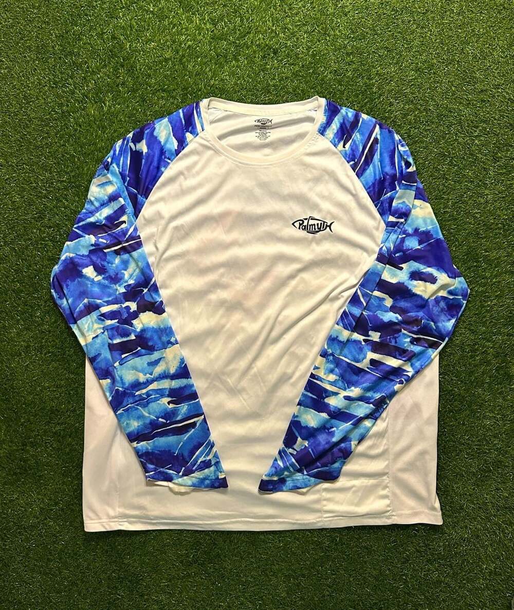 Palmyth Performance Fishing Shirt XXXXL Long Sleeve American Flag Fish